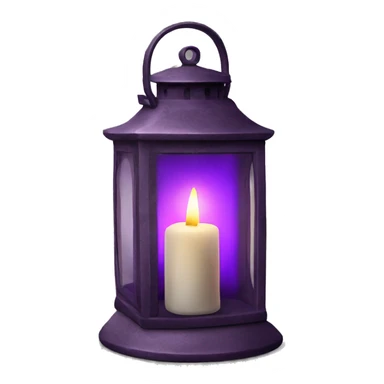 Realistic Single HD purple rustic lantern with glass and lit candle inside. sticker