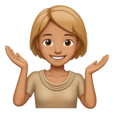 a persoj holding his neck with his hands while smiling sticker