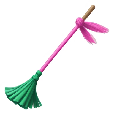 Pink wand duelling a green broom sticker