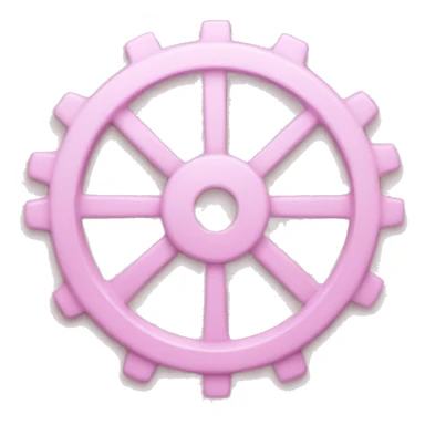 An emoji of a settings wheel in pastel pink sticker