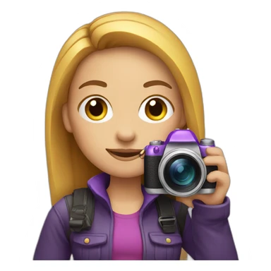 girl photographer-with-purple smartphone camera sticker