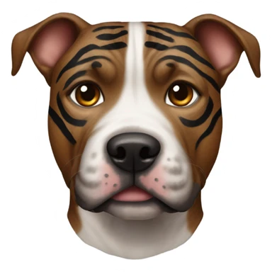 pitbull terrier dark brindle tiger stripes black around nose sticker