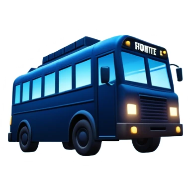 Fortnite battle bus signal projected in the night sky, similar to the bat signal but with the battle bus silhouette sticker