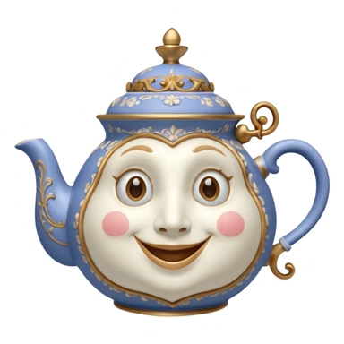 A character from the fairy tale Beauty and the Beast: Mrs. Potts, the lady who was turned into a teapot. She retains the teapot's original form, with an anthropomorphic face on the teapot. sticker