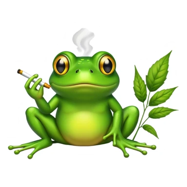 Frog smoking weed sticker