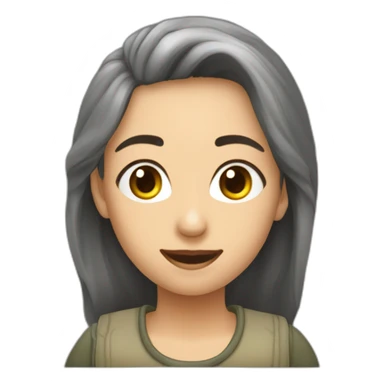 Žena s dlouhými hnědými vlasy v drdolu sticker