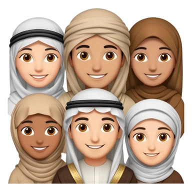 group of arabs friends and europe sticker