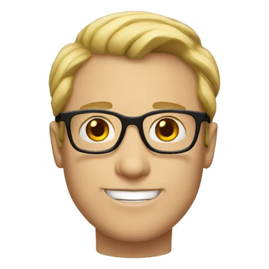 white guy in 30s with glasses sticker