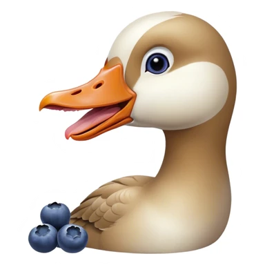“A goose biting a blueberry.” sticker
