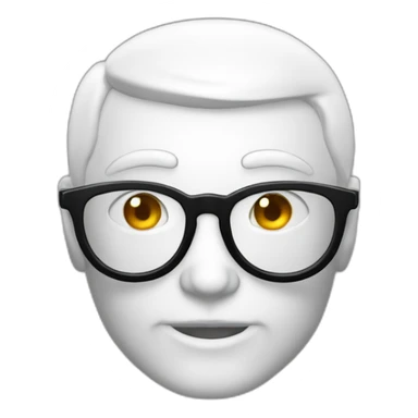 Viel homme blanc chauve avec lunettes rondes SANS moustache visage rond sticker