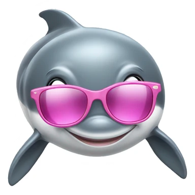 dolphin with pink sunglasses sticker
