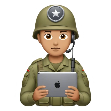 Soldier on a computer portable sticker