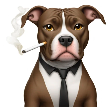 Pitbull with cigarette sticker