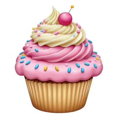 Cupcake with pink icing sticker
