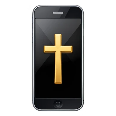 Un movil pero con una cruz por encima sticker