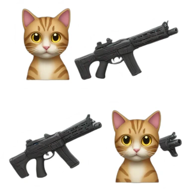 cat and gun sticker