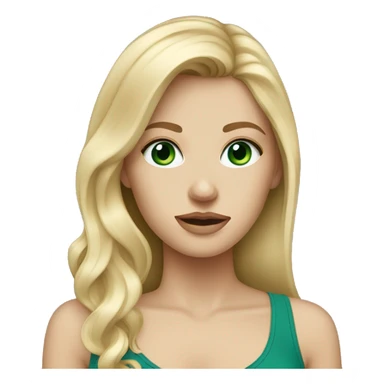 Dirty blonde white girl with bluish green eyes  sticker