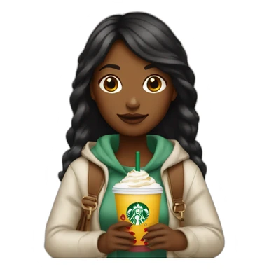 Starbucks cup cold drink with long girl with Lv Bag sticker