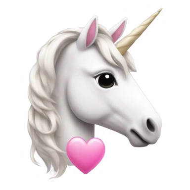 Unicorn with a pink heart sticker