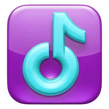 Purple and Cian Symbol of TikTok app sticker