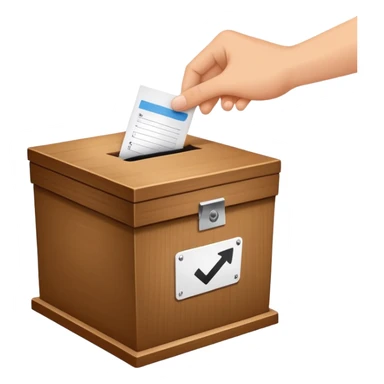 ballot box with voting slip being inserted sticker