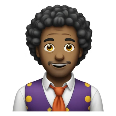 Man with clown face sticker