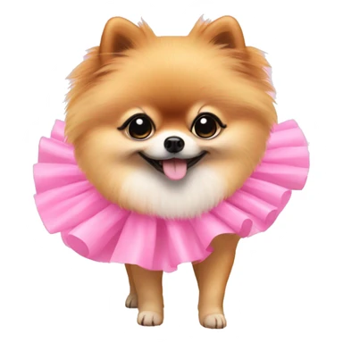 Pomeranian wearing a pink tutu  sticker