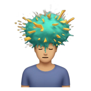person holding their head as if it's exploding sticker