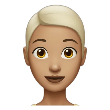 close up woman no hair sticker