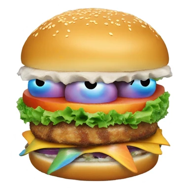 Trump eat rainbow fish burger sticker