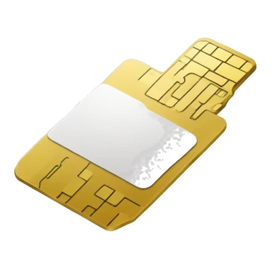SIM card with white and gold colors sticker