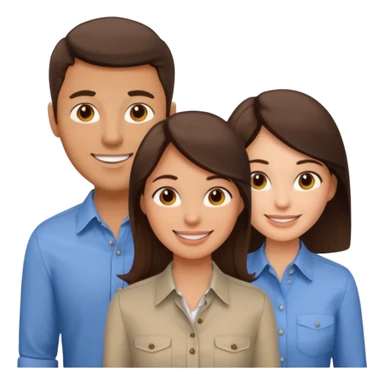 One guy 2 girls brunettes white people sticker