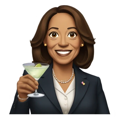 Kamala Harris with a martini  sticker