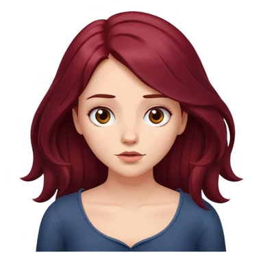 Beautiful long burgundy haired girl, shrugging shoulders sticker