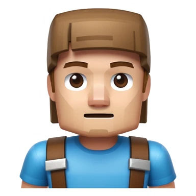 a 3d ilustration of minecraft steve sticker
