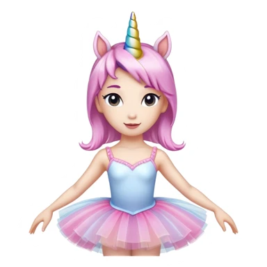 anthropomorphised female unicorn ballerina, head and shoulders, straight on, standard pose sticker
