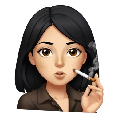 girl with black hair freckles button nose brown eyes smoking a huge blunt hanging out of a black nissan altima sticker