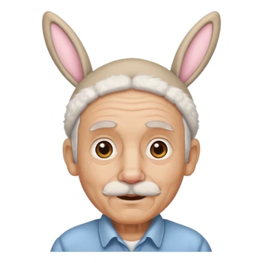 old man with bunny ears sticker
