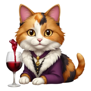 Fancy cat with a cup of wine sticker