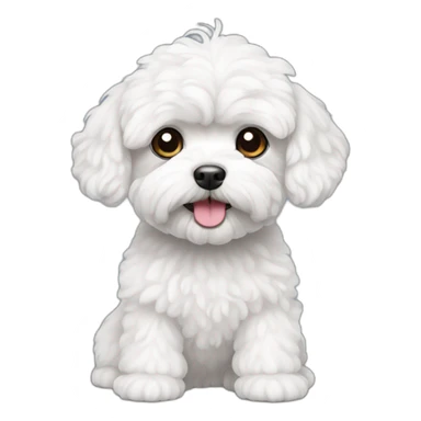 White Maltipoo long ears sticker