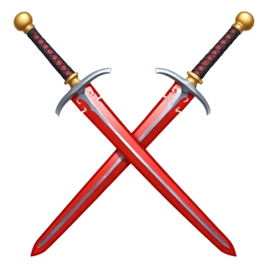 glitter red two sword sticker