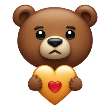 Bear and a heart together  sticker