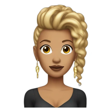 keyshia cole with a round face and long dark hair and hoop earrings sticker