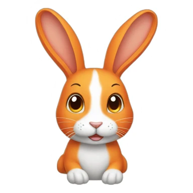 Orange rabbit sticker