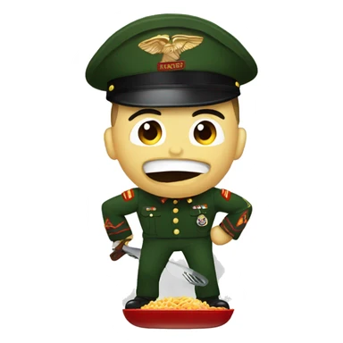 Us marines eating evil chow sticker