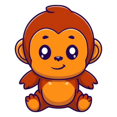 baby orangutan with big eyes sticker