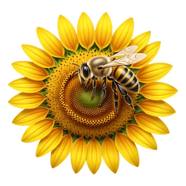 bee on a sunflower sticker