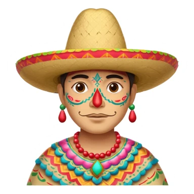 painted face mexican theme sticker