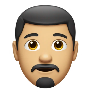 A man with a goatee and as black hair buzz cut inside of a toilet with only his head and neck poking out sticker
