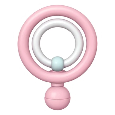 Light pink and white rattle toy sticker
